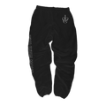 Black sweatpants with a white stylized 'IVE' logo on the upper left hip and vertical white text running down the right leg that says 'SHOW WHAT I AM'.