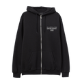 A black zip-up hoodie with a silver zipper, featuring a white graphic text print on the left chest that reads 'IVE WORLD TOUR SHOW WHAT I AM'. The hoodie has a front kangaroo pocket and drawstrings.