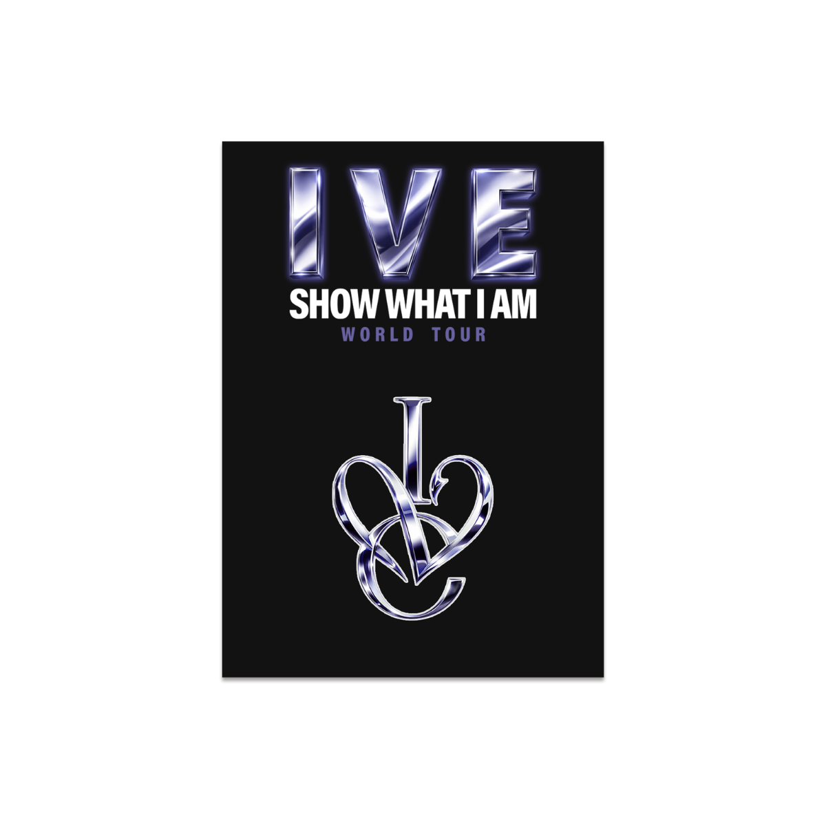 A metallic pin in a stylized interlocking Ive logo design, for the band Ive on their 'Show What I Am World Tour'.