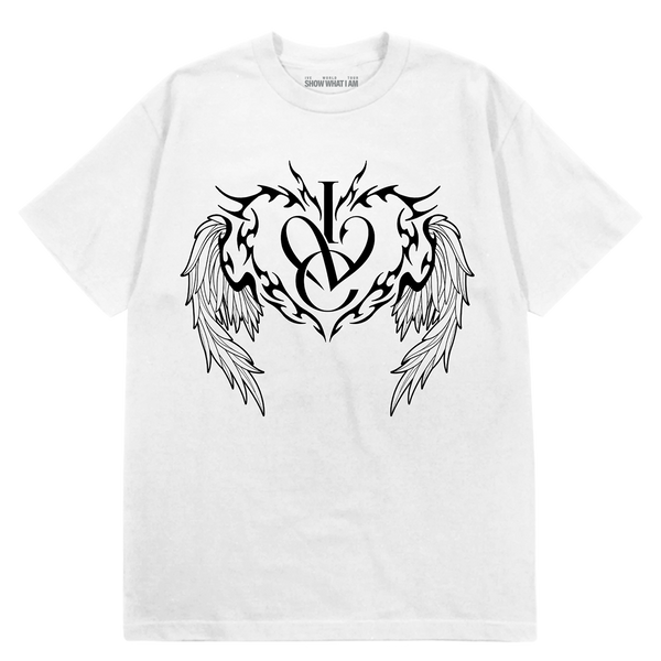 White Tribal Heart Crest Tee – IVE MT